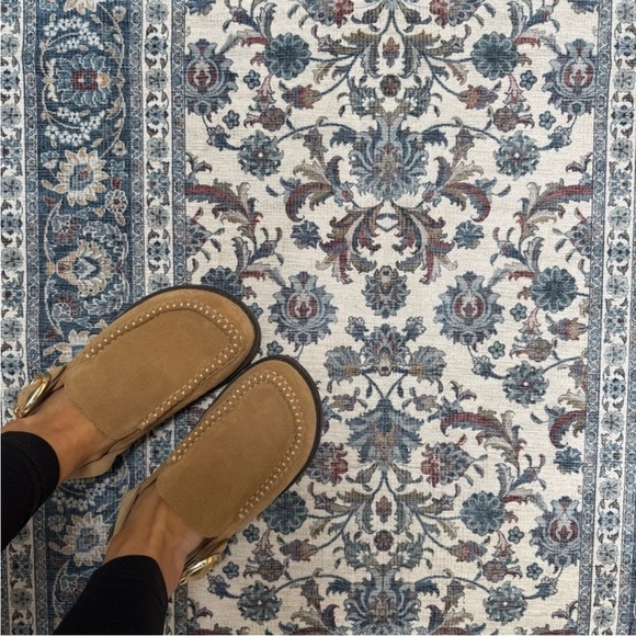 Zara Tan Loafers with Gold Buckle - Picture 2 of 3